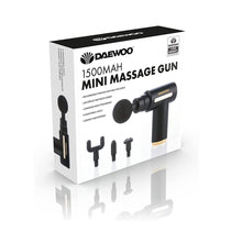 Daewoo Mini Massage Gun With 4 Massage Heads LED Rechargeable 1500mAh - Black