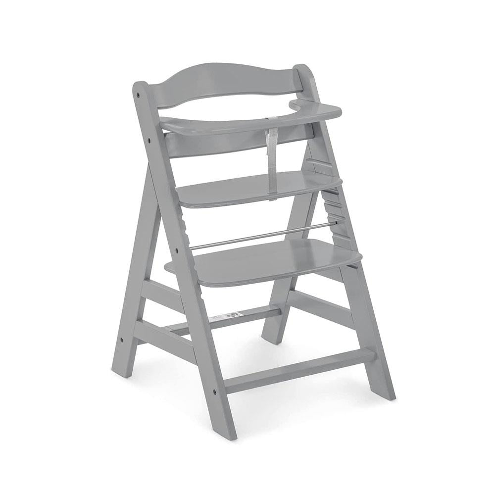 Hauck Alpha+ Wooden Highchair With 2 Harness Systems - Grey