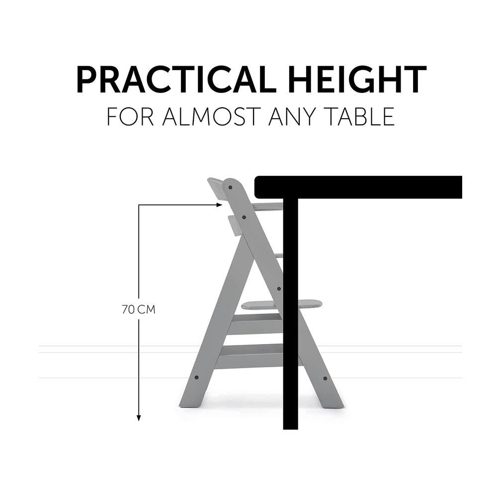 Hauck Alpha+ Wooden Highchair With 2 Harness Systems - Grey