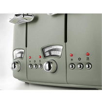 Delonghi Argento Flora 4 Slice Toaster Stainless Steel 1600 W - Green