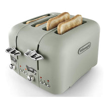 Delonghi Argento Flora 4 Slice Toaster Stainless Steel 1600 W - Green