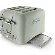 Delonghi Argento Flora 4 Slice Toaster Stainless Steel 1600 W - Green