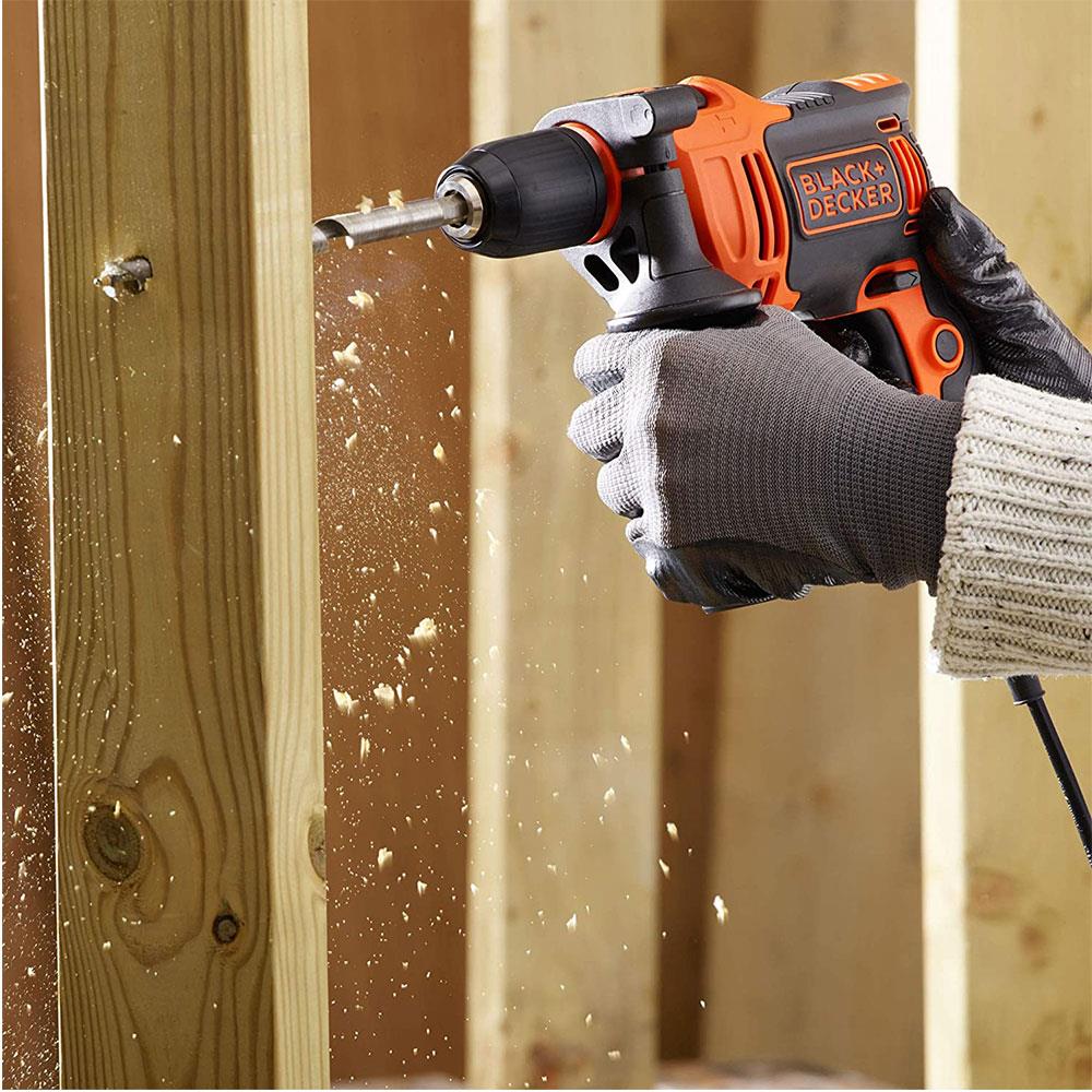 Black & Decker Corded Hammer Drill With Masonry Drill Bit 710 W - Orange/Black