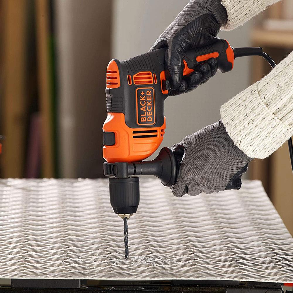 Black & Decker Corded Hammer Drill With Masonry Drill Bit 710 W - Orange/Black