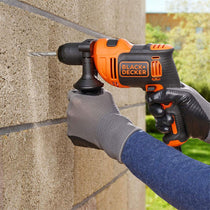 Black & Decker Corded Hammer Drill With Masonry Drill Bit 710 W - Orange/Black