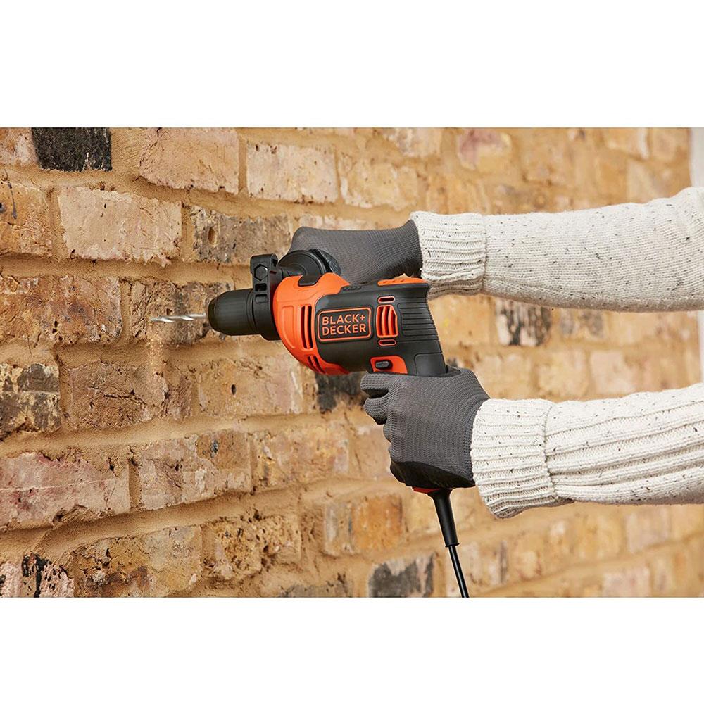Black & Decker Corded Hammer Drill With Masonry Drill Bit 710 W - Orange/Black