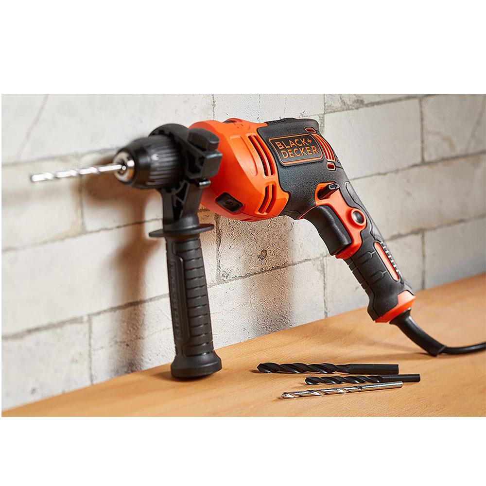 Black & Decker Corded Hammer Drill With Masonry Drill Bit 710 W - Orange/Black
