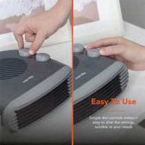 Warmlite 2000W Flat Fan Heater 2 Heat Settings 1000W/2000W - Dark Titanium