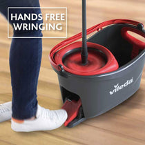 Vileda Easy Wring And Clean Turbo Spin Mop And Bucket Set - Grey/Red