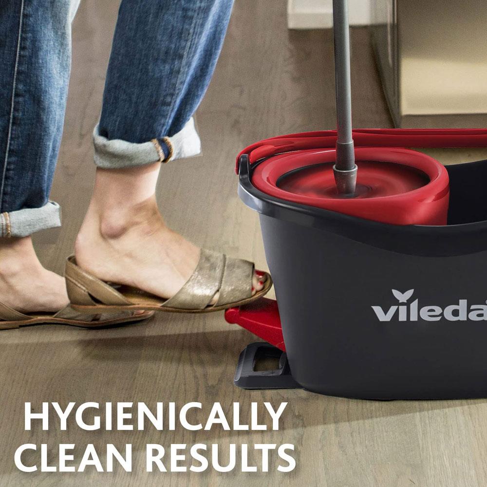 Vileda Easy Wring And Clean Turbo Spin Mop And Bucket Set - Grey/Red