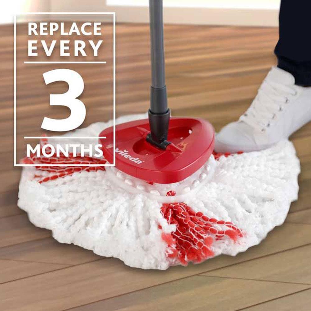 Vileda Easy Wring And Clean Turbo Spin Mop And Bucket Set - Grey/Red