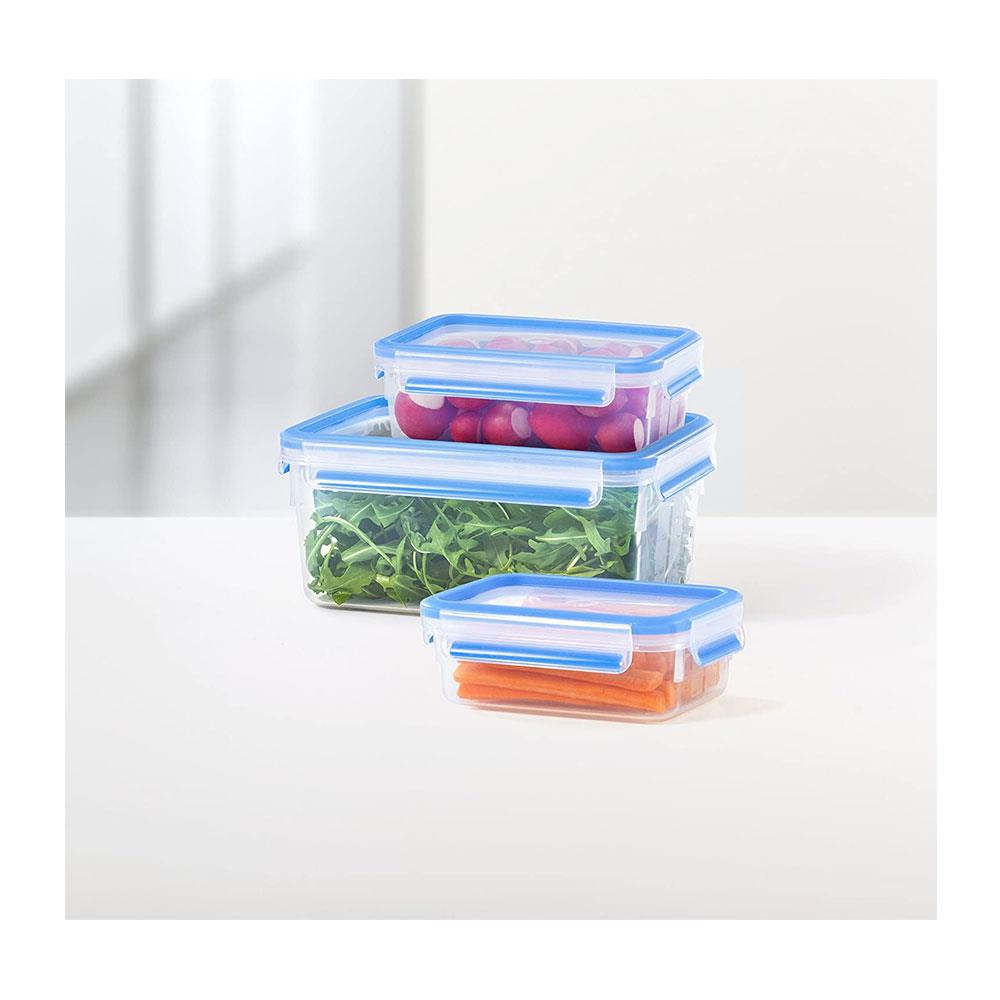 Tefal MasterSeal Fresh Food Storage Container Rectangle 8 Liter - Transparent/Blue