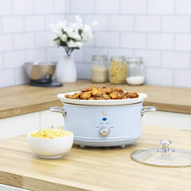Swan Retro Slow Cooker Stainless Steel 200 W 3.5 Litre - Blue