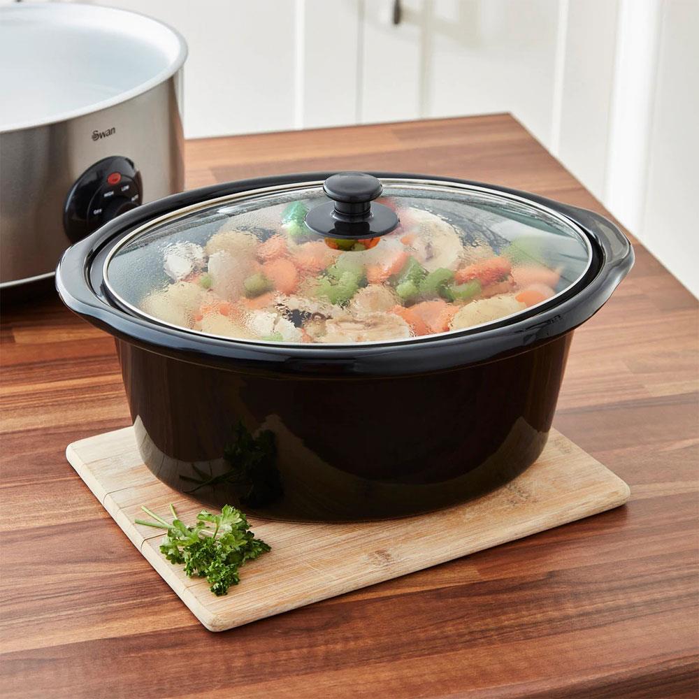 Swan Stainless Steel Slow Cooker 320 W 6.5 Litre - Silver
