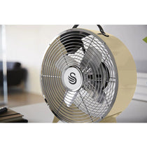 Swan Retro 8 Inch Clock Fan 4 Aluminium Blades 25 W - Cream