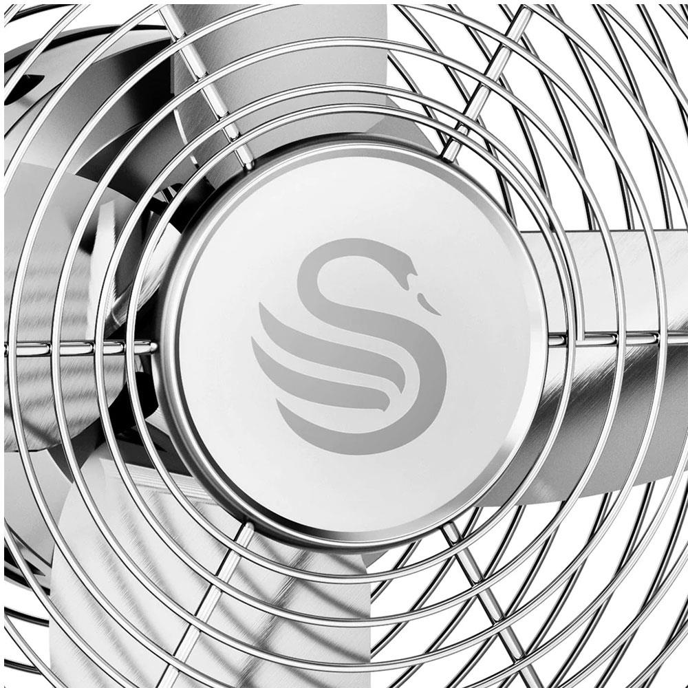 Swan Retro 8 Inch Clock Fan 4 Aluminium Blades 25 W - Cream