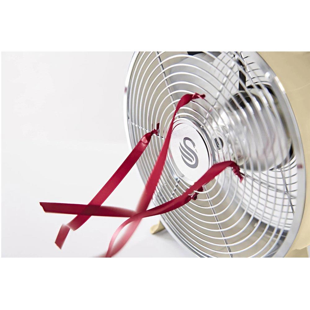 Swan Retro 8 Inch Clock Fan 4 Aluminium Blades 25 W - Cream