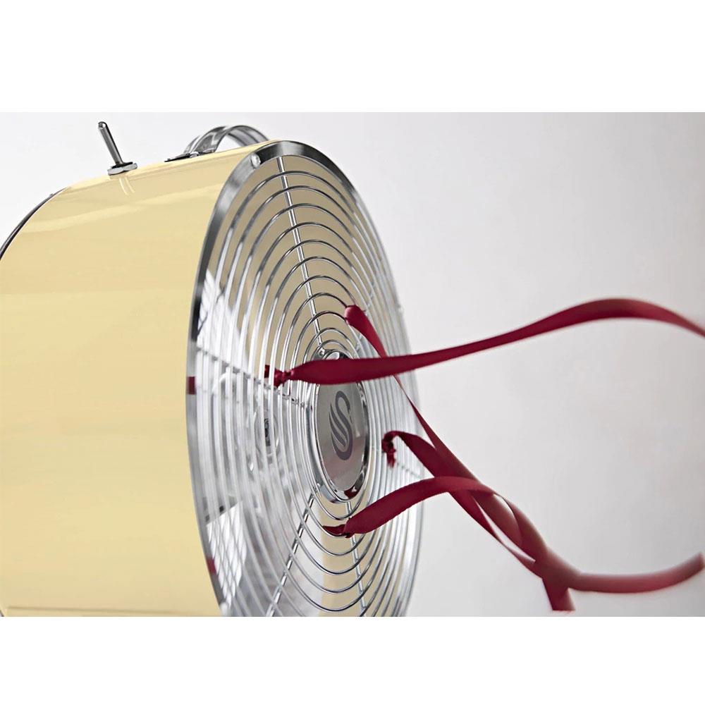 Swan Retro 8 Inch Clock Fan 4 Aluminium Blades 25 W - Cream
