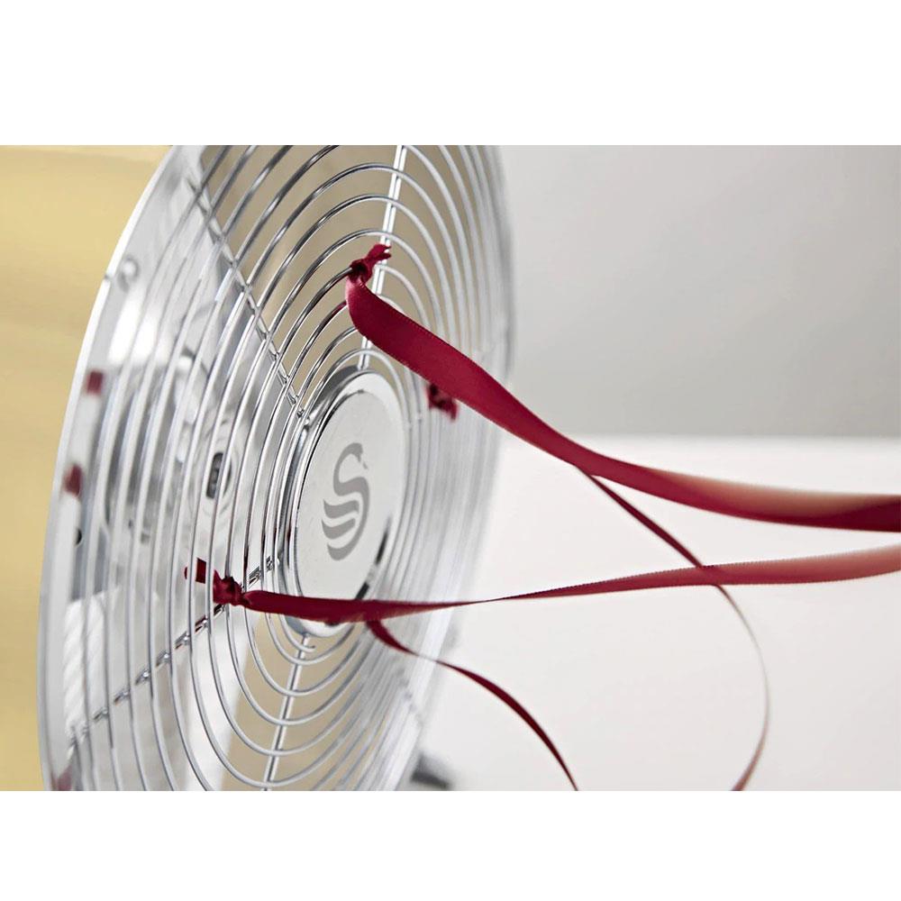Swan Retro 8 Inch Clock Fan 4 Aluminium Blades 25 W - Cream