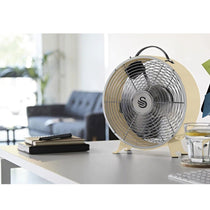 Swan Retro 8 Inch Clock Fan 4 Aluminium Blades 25 W - Cream