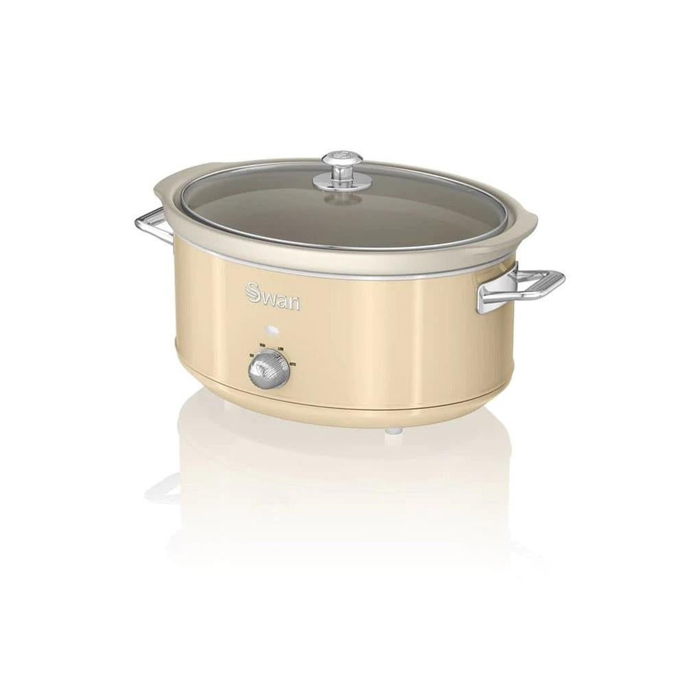 Swan Retro Slow Cooker With 3 Temperature Settings 320 W 6.5 Litre - Cream Main image