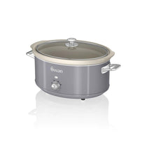 Swan Retro Slow Cooker With 3 Temperature Settings 320 W 6.5 Litre - Grey