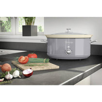 Swan Retro Slow Cooker With 3 Temperature Settings 320 W 6.5 Litre - Grey