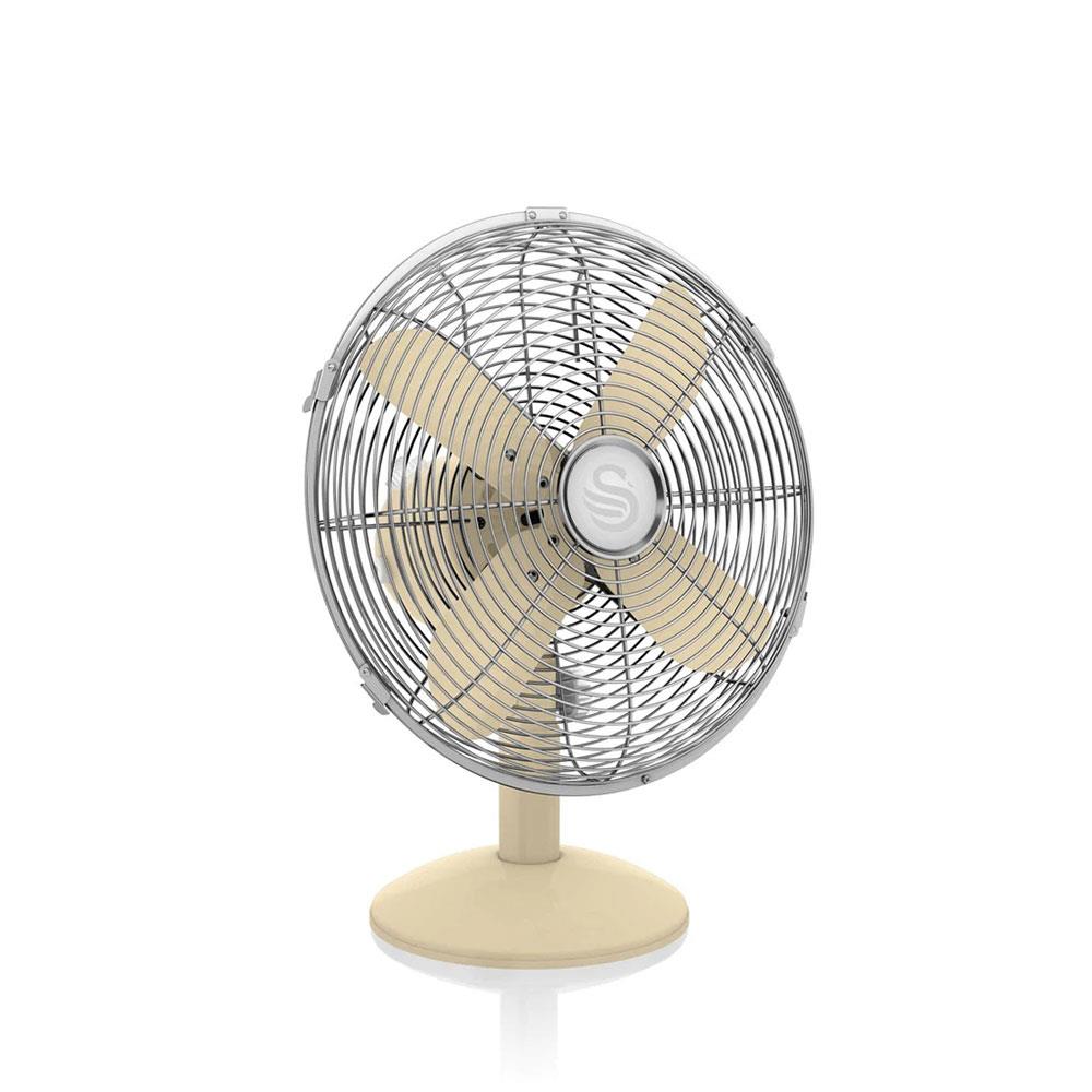 Swan Retro 12 Inch Desk Fan With 3 Speed Settings 35 W - Cream