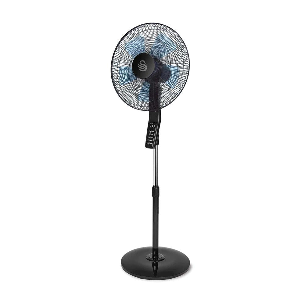Swan Silence 16 Inch Stand Fan With Remote Controlled 60 W - Black