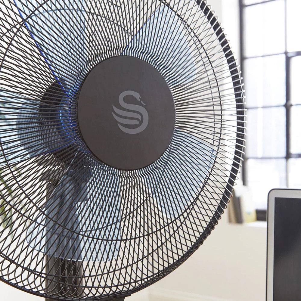 Swan 12 Inch Activair Silence And Turbo Desk Fan With 2 Speeds 60 W - Black