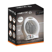 Daewoo 2000W Upright Fan Heater With Heat Settings And Carry Handle - White