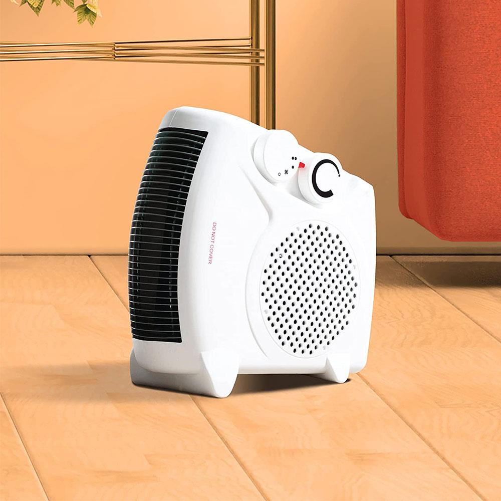 Daewoo Portable Flat Upright Electric Fan Heater 2000W With 2 Heat Settings Thermostatic - White Secondary image