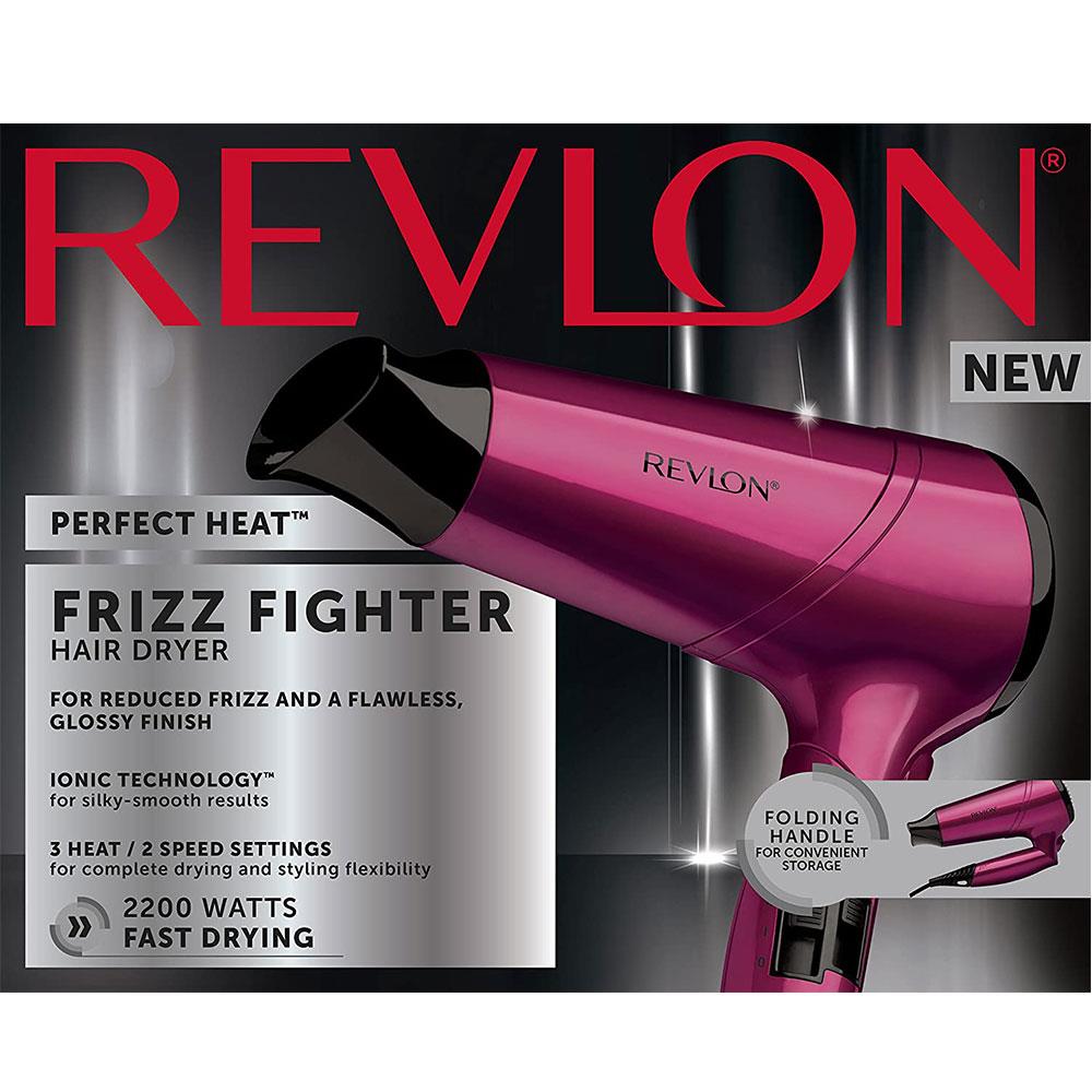Revlon Frizz Fighter Hair Dryer 2200 W With 3 Heat And Cool Shot - Pink