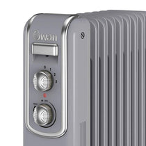 Swan Retro 9 Finned Oil Filled Radiator With 3 Heat Settings 2000 W - Grey