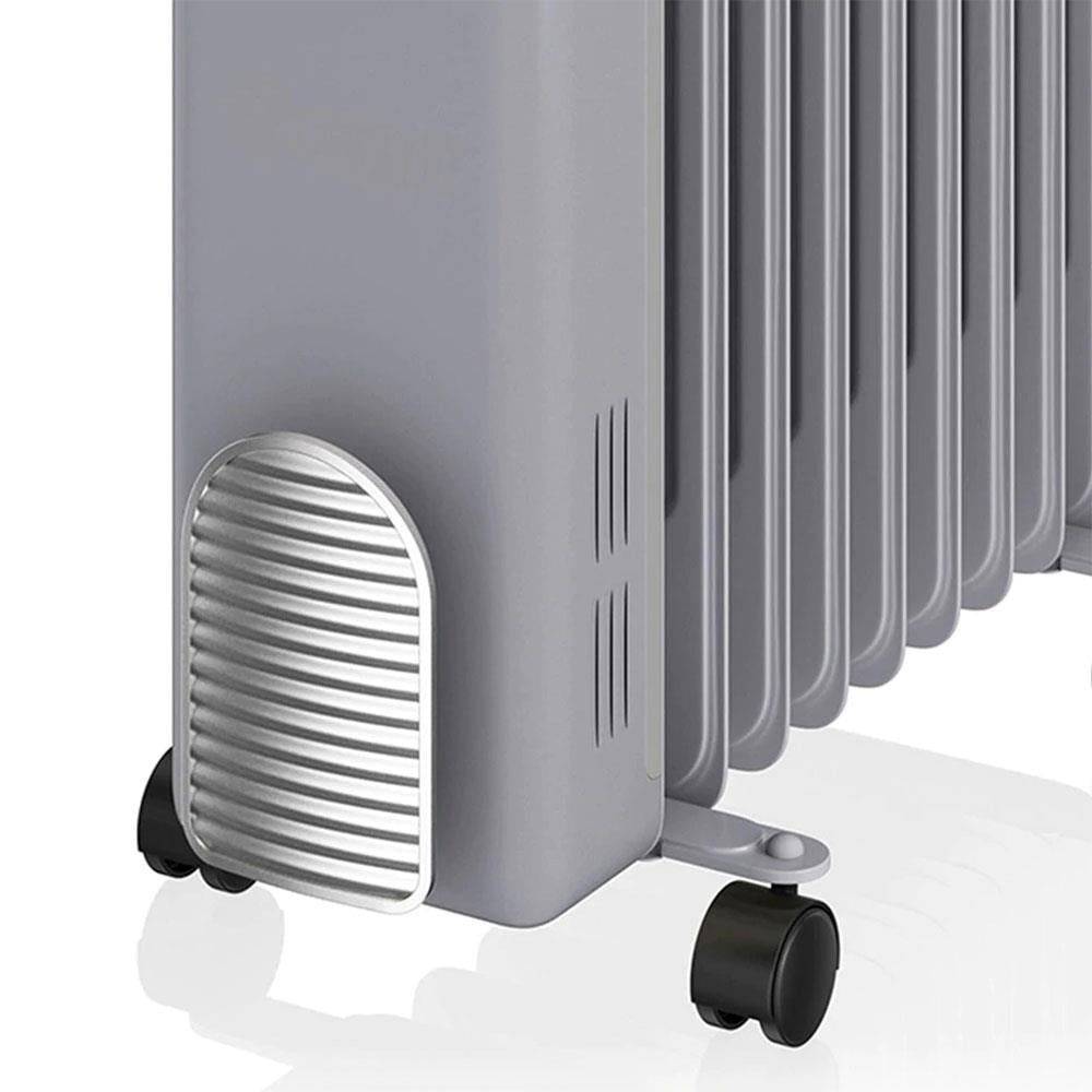 Swan Retro 9 Finned Oil Filled Radiator With 3 Heat Settings 2000 W - Grey