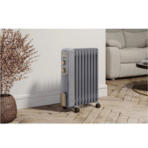 Swan Retro 9 Finned Oil Filled Radiator With 3 Heat Settings 2000 W - Grey