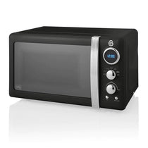Swan Retro Digital Microwave With 5 Power Levels 800 W 20 Litre - Black