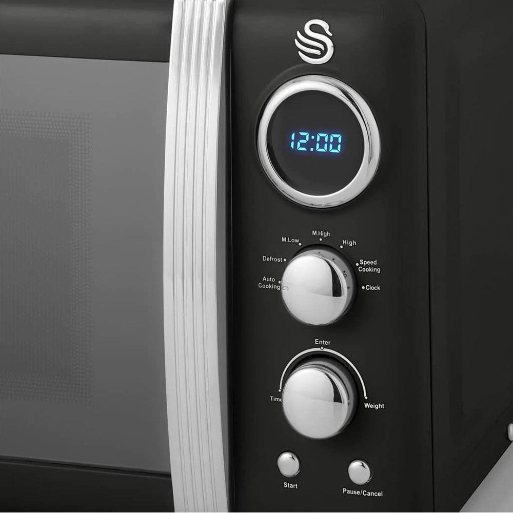 Swan Retro Digital Microwave With 5 Power Levels 800 W 20 Litre - Black Secondary image
