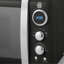 Swan Retro Digital Microwave With 5 Power Levels 800 W 20 Litre - Black