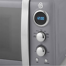 Swan Retro Digital Microwave With 5 Power Levels 800 W 20 Litre - Grey