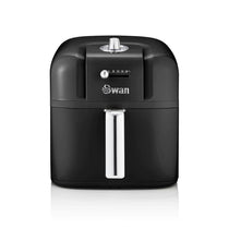 Swan Retro Manual Air Fryer Healthy Frying Non-Stick 6 Litre - Black