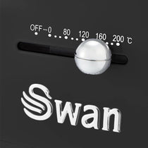 Swan Retro Manual Air Fryer Healthy Frying Non-Stick 6 Litre - Black