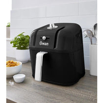 Swan Retro Manual Air Fryer Healthy Frying Non-Stick 6 Litre - Black