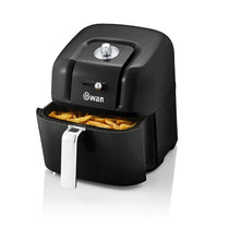 Swan Retro Manual Air Fryer Healthy Frying Non-Stick 6 Litre - Black