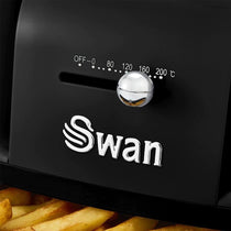 Swan Retro Manual Air Fryer Healthy Frying Non-Stick 6 Litre - Black