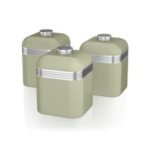 Swan Retro Set of 3 Canisters Tea Coffee Sugar - Green