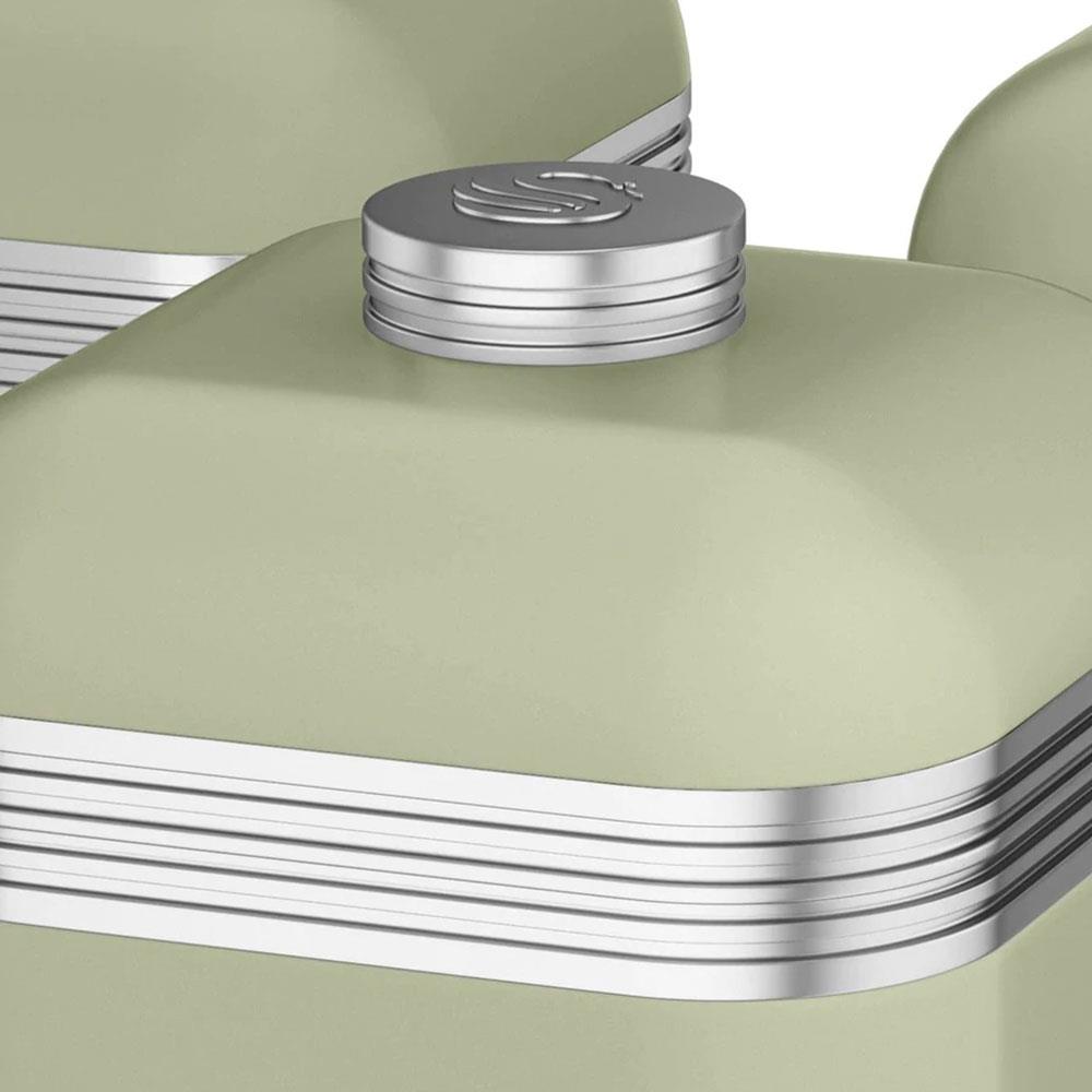 Swan Retro Set of 3 Canisters Tea Coffee Sugar - Green Secondary image
