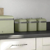 Swan Retro Set of 3 Canisters Tea Coffee Sugar - Green