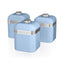 Swan Retro Kitchen Storage Canisters,  Set of 3, 1 Litre - Blue