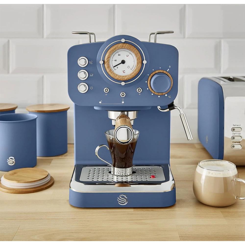 Swan Nordic Pump Espresso Coffee Machine 1100 W 1.2 Litre - Blue